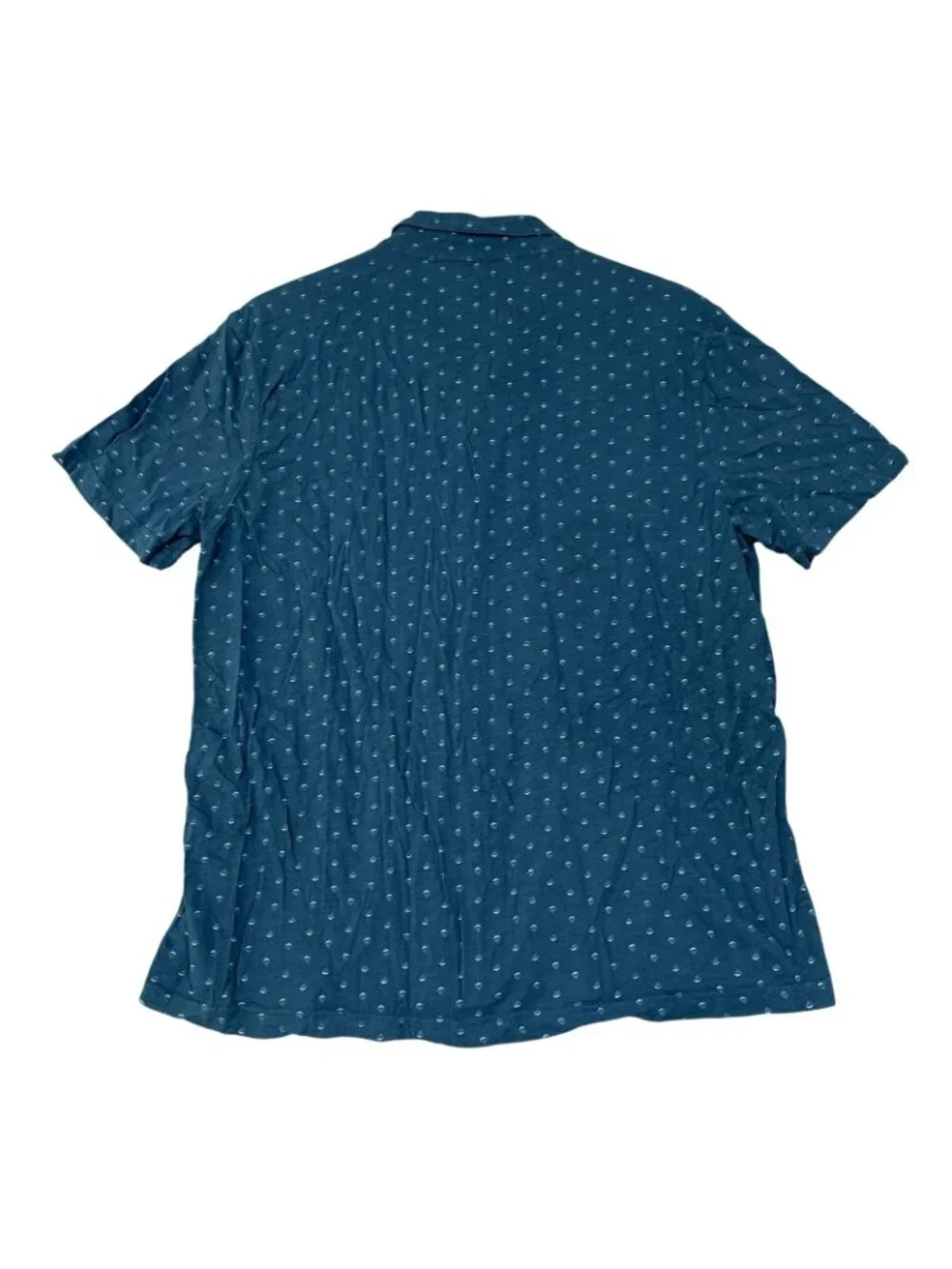 Banana Republic Men's XL Blue Pattern Short Sleeve Button-Up Shirt Cotton C0901